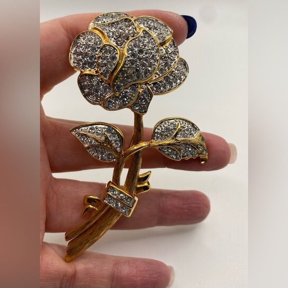 Nolan Miller Rose Brooch 1980s Vintage (Susan Caplan Rediscovered) Gorgeous! - Picture 7 of 7